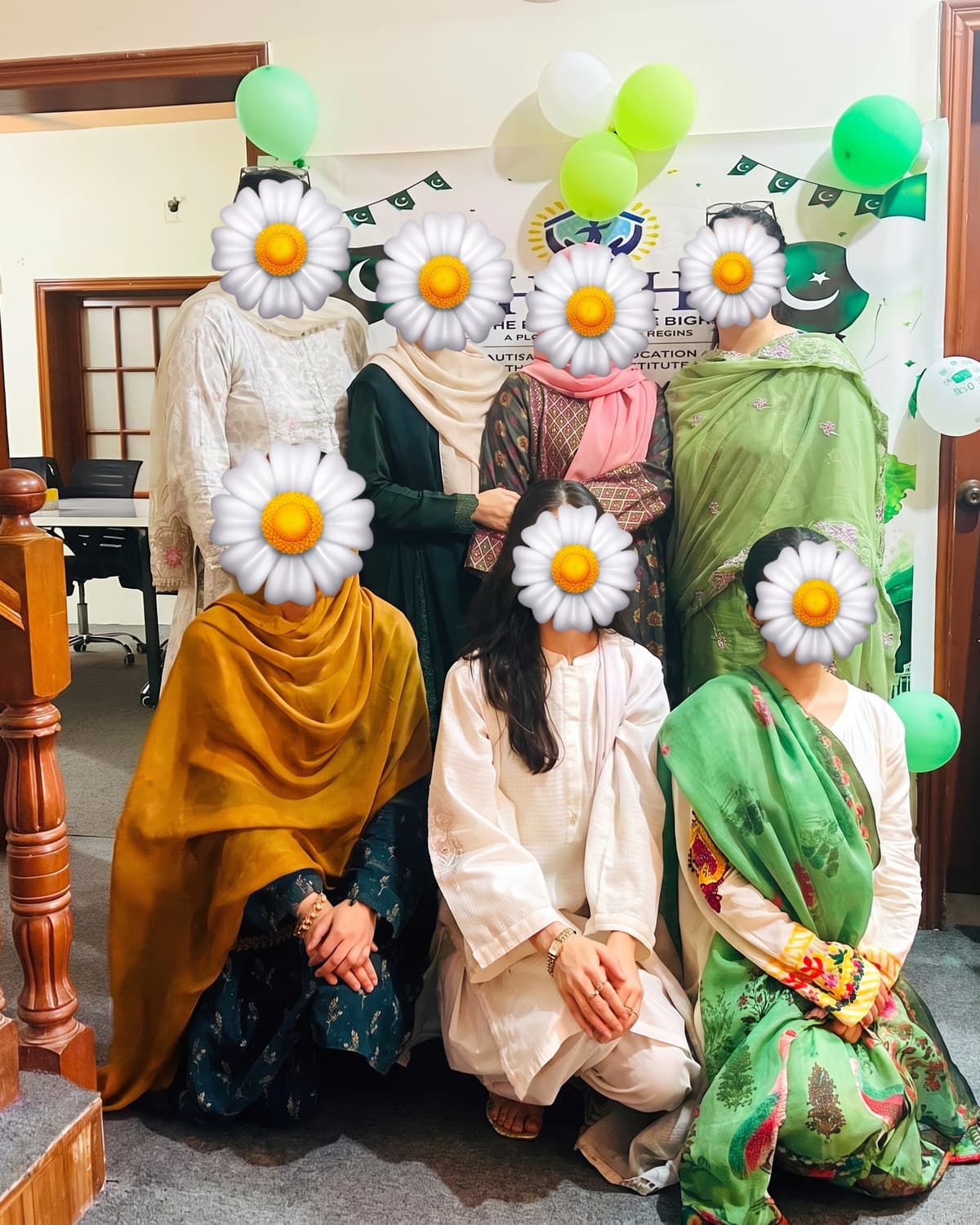Children in bright traditional dress gathered for a celebration